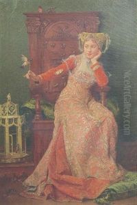 Portrait Of Margaret D'aujon by Emile Villa