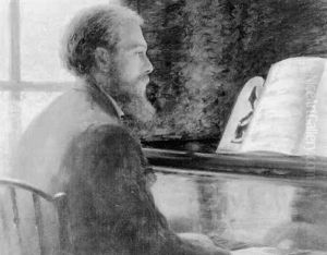 Le Pianiste, (portrait De M.m...) by Georges Villain