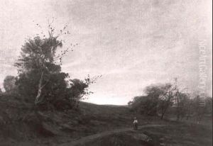 Herbstliche Abendlandschaft Mit Figurenstaffage Herbstliche Abendlandschaft Mit Figurenstaffage