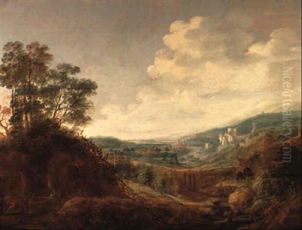 Weite Bewaldete Landschaft Mit Burg Und Dorf - view 1