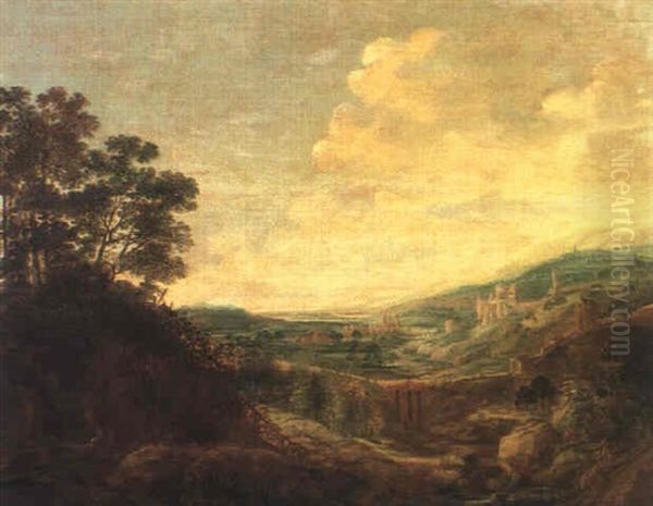 Huegellandschaft Mit Schloss Und Ruinenarchitektur - view 1
