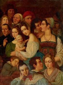 Differentes Etudes De Personnages En Costumes Regionaux by Jean-Blaise Villemsens