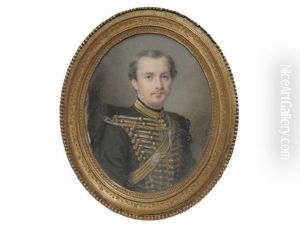 Portrait D'un Officier En Veste A Brandebourgs by Cecile Villeneuve