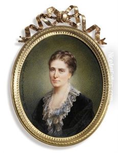 Blanche Outhenin-chalandre, Nee Blache, In Black Dress With White Lace Collar... by Cecile Villeneuve