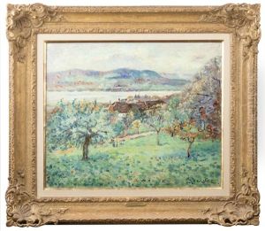 Noneaz, Pres Du Lac De Neufchatel by Emmanuel Victor Auguste Marie De La Villeon