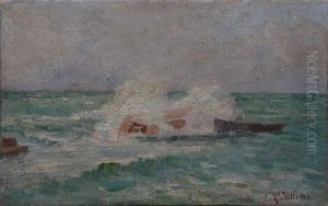 Effets De Vagues, Barque Et Rocher by Elodie La Villette