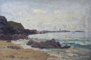 Deux Personnages Sur La Plage by Elodie La Villette