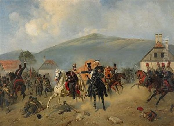Cavalry Skirmish In The Village - view 1