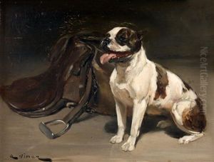 Chien A Cote D'une Selle by Auguste Vimar