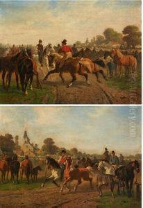 Le Marche Aux Chevaux (2 Works) by Paul Van Der Vin