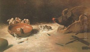 Gallinas Y Pollitos by Rafael Vinader