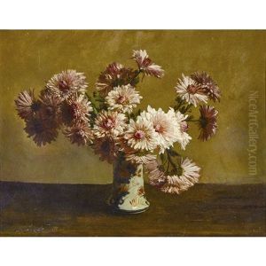 Asternbouquet In Asiatischer Vase by Victor Vincelet