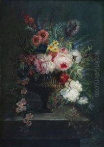 Bouquet De Fleurs Sur Un Entablement