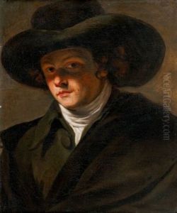 Portrait D'homme Portant Un Chapeau Aux Larges Bords