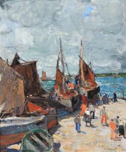 Unloading The Catch, Brittany by Harry Aiken Vincent