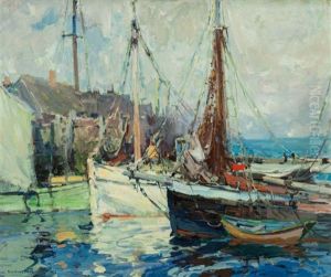 A Fish Buyers Wharf by Harry Aiken Vincent