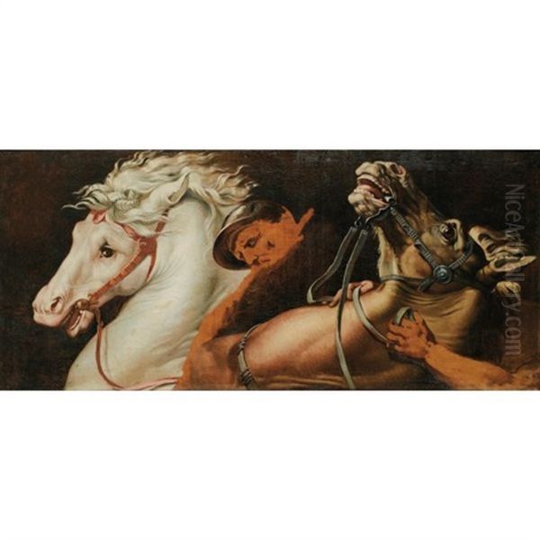 Chevaux Effrayes, Detail De La Bataille De Constantin (after Raphael) - view 1