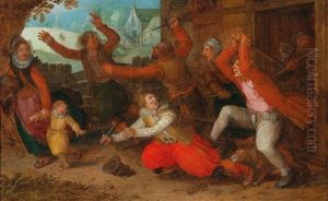 Peasants Expelling Spanish Soldiers From Their House by David Vinckboons I