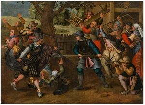 Boerenvreughd: Fight Of The Peasants Against The Spaniards by David Vinckboons I
