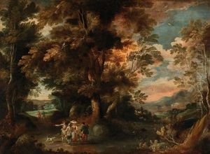 A Wooded Landscape With Travellers by David Vinckboons I