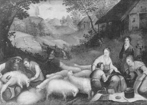 La Tonte Des Moutons (l'automne) by Johannes Vinckeboons