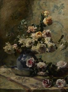 A Floral Still Life by Flore Vindevogel-Geleedts