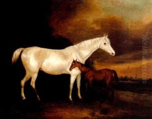 A Mare And Foal In A Landscape A Mare And Foal In A Landscape