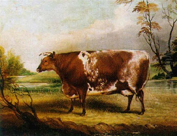 A Prize Bull In A River Landscape - view 1