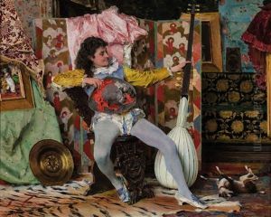 Paggio In Un Interno by Francesco Vinea