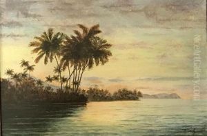 Vue D'une Cote Du Bresil Bordee De Palmiers by Henri Nicolas Vinet