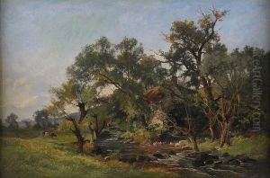 Le Moulin Au Bord De La Riviere by Jacques Alfred Brielman