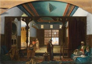 Interieur De Palais Au Caire by Charles Leon Vinit