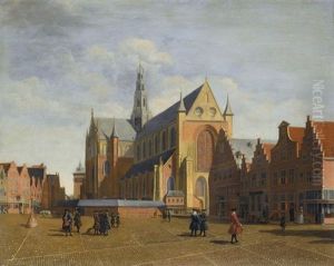 Haarlem, The Groote Markt Looking Towards The Church Of Saint Bavo