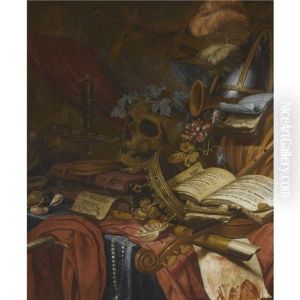 A Vanitas Still Life by Vincent Laurentsz. van der Vinne I