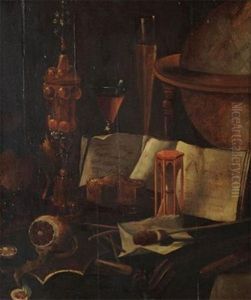 Still Life With Antiquities And Lemon by Vincent Laurentsz. van der Vinne I