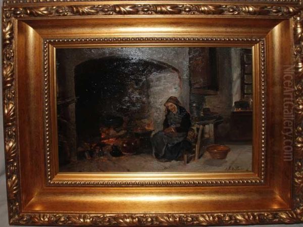 Kitchen Interior With Woman - view 1