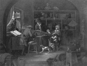L'interieur Du Cabinet De L'alchimiste by Vincent Laurentsz. van der Vinne I