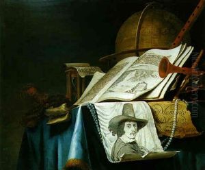 Vanite Avec Le Portrait Du Peintre by Vincent Laurentsz. van der Vinne I