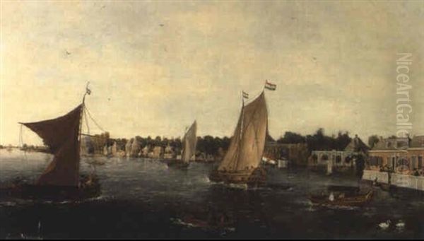 Bateaux Navigant Sur Une Riviere Bordant Des Maisons - view 1