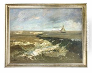 Nordsee Mit Fischerboot Und Passagierdampfer by Carl Vinnen