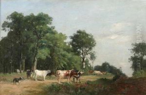 Vaches Aupaturage by Jacques Alfred Brielman