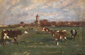 Kuhe Auf Der Weide by Carl Vinnen