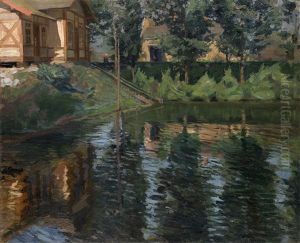 Pond By The Manor House by Sergei Arsenievich Vinogradov