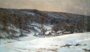 Village Au Fond D'un Vallon Enneige by Felix Brien