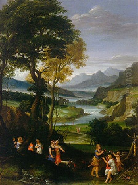 An Extensive River Landscape With Atalanta And Meleager - view 1