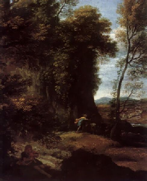 A Wooded Landscape With Apollo Adn Mercury - view 1