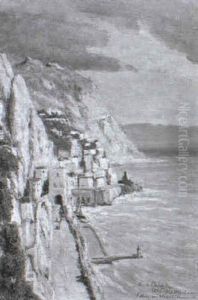 Vor Der Kuste Von Amalfi by Edmond Viollier
