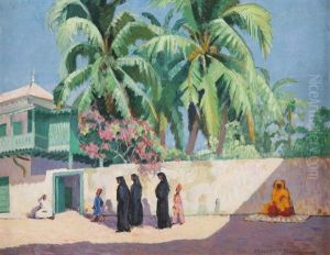 Scene De Rue Orientaliste by Raymond Virac