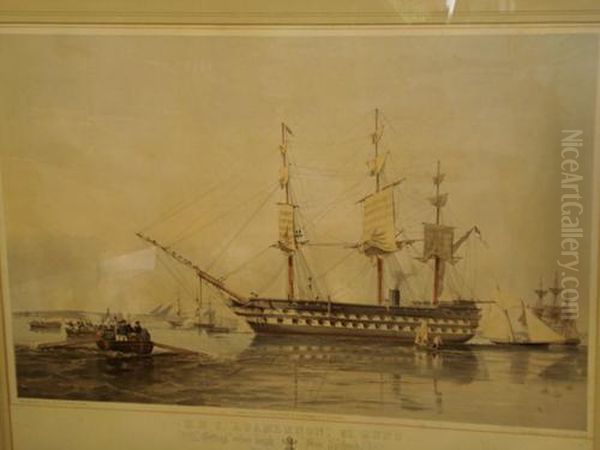 H.m.s. Agamemnon Getting Under Way - view 1