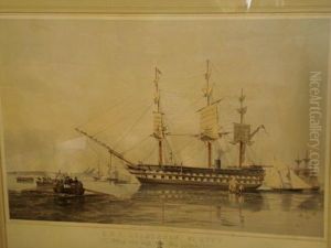H.m.s. Agamemnon Getting Under Way by Sir Oswald Walter Brierly
